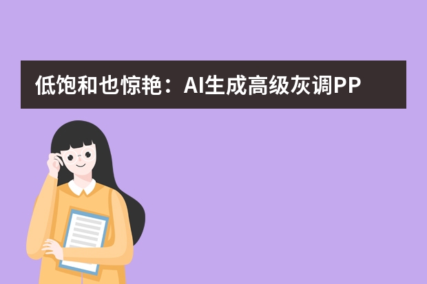 低飽和也驚艷：AI生成高級(jí)灰調(diào)PPT，職場(chǎng)匯報(bào)超適用